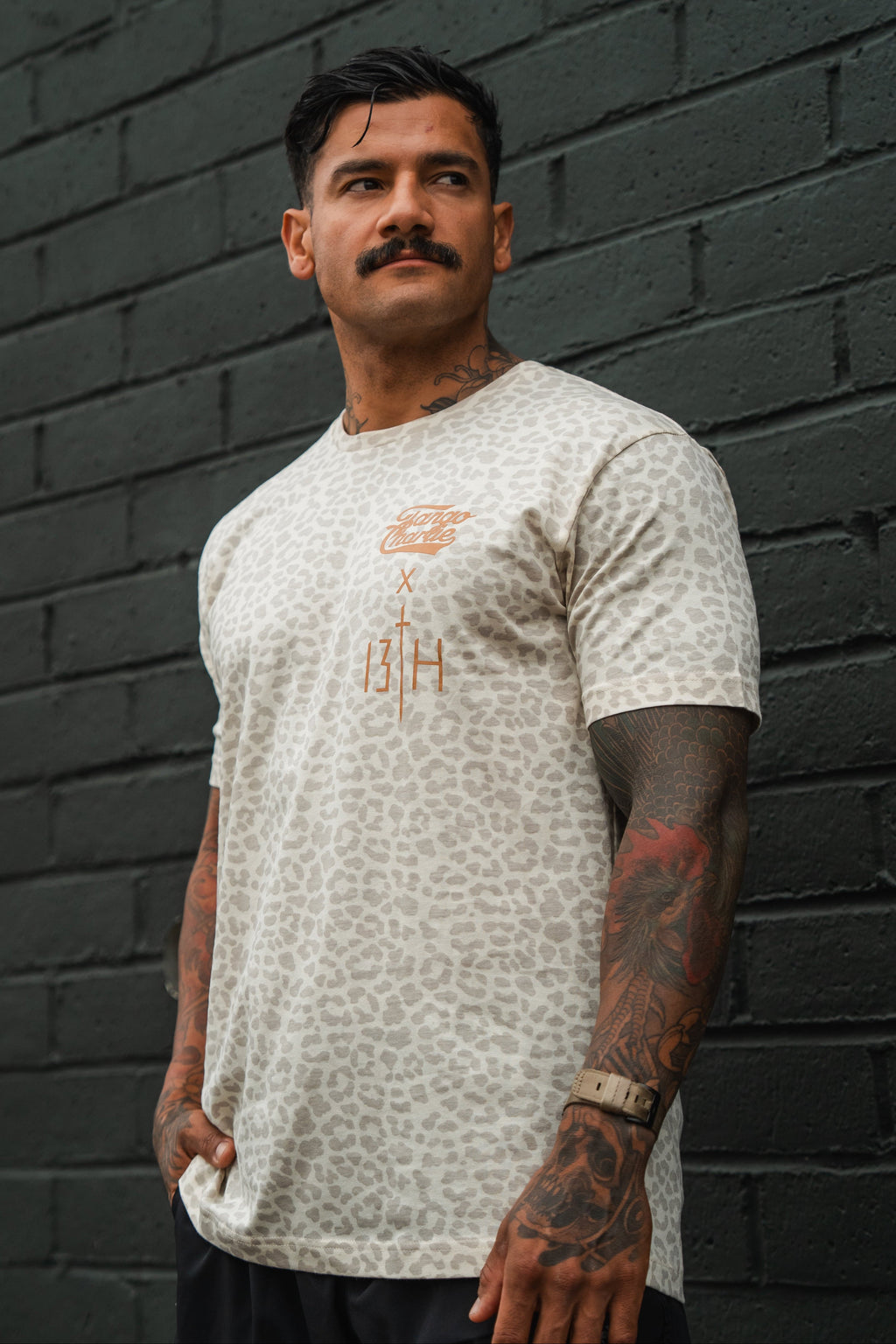 Lift Heavy. Pray Hard. Cream Leopard - Tee