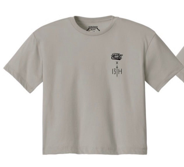 Lift Heavy. Pray Hard. - Sand Women's Crop Tee