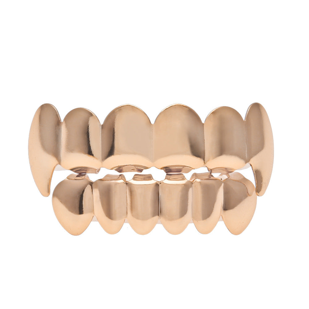 Hip-hop polished braces with gold electroplating