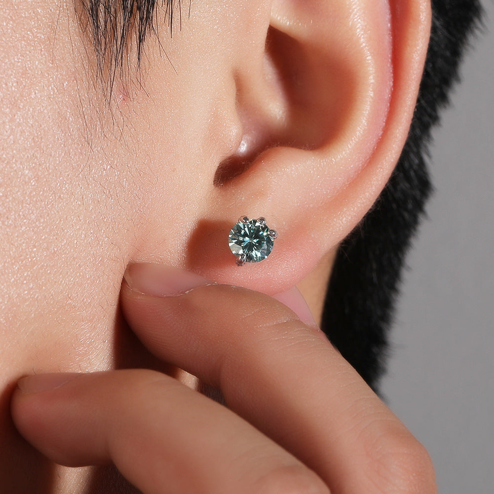 S925 silver moissanite dragon claw earrings