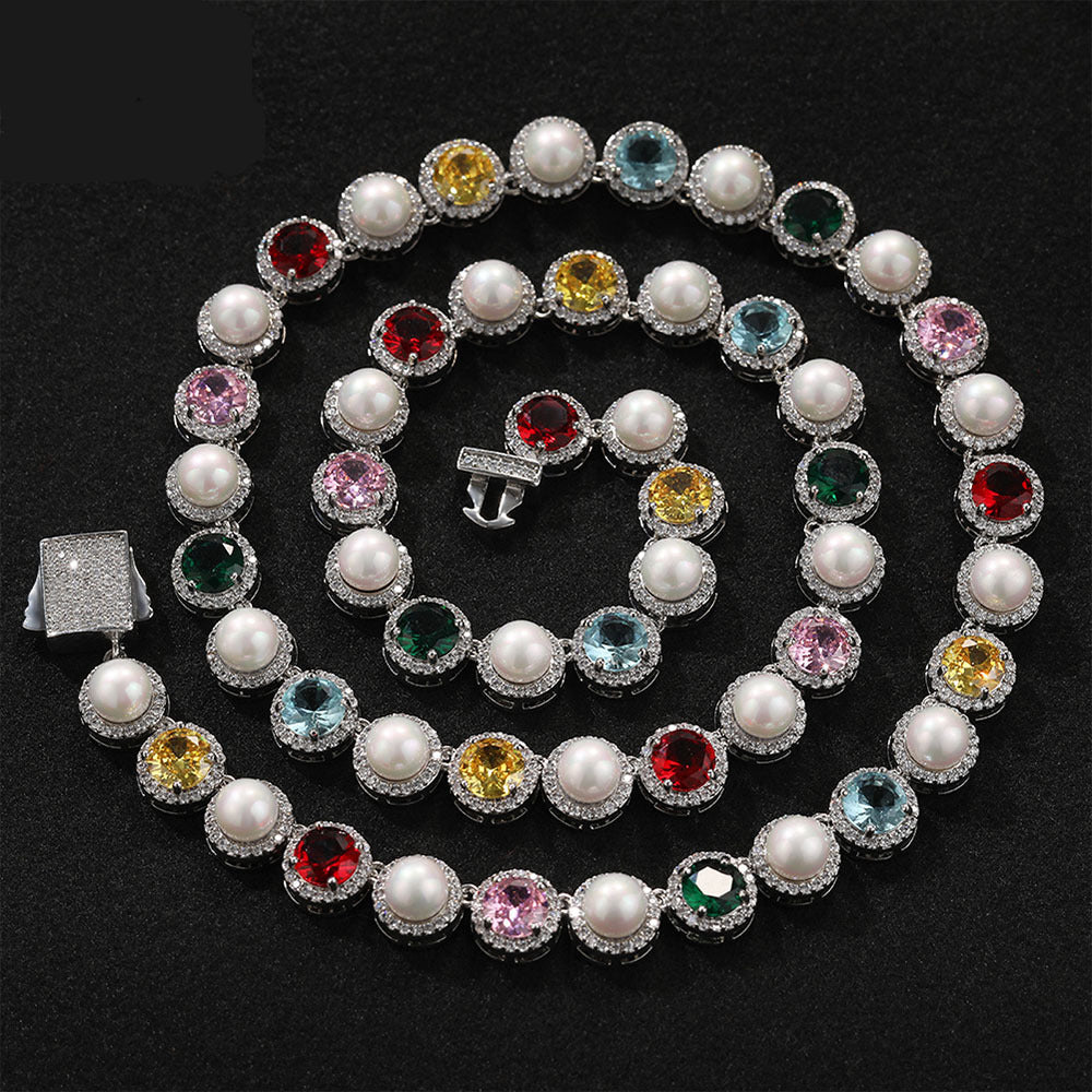 Creative multicolored pearl necklace