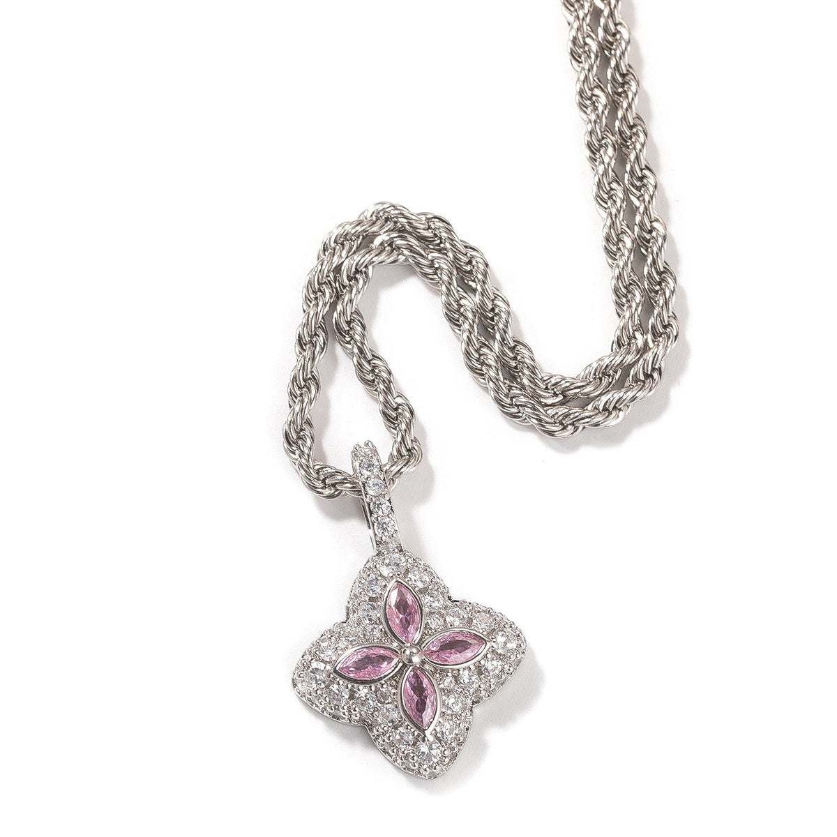 Cubic Zirconia Colorful Four-Leaf Clover Pendant