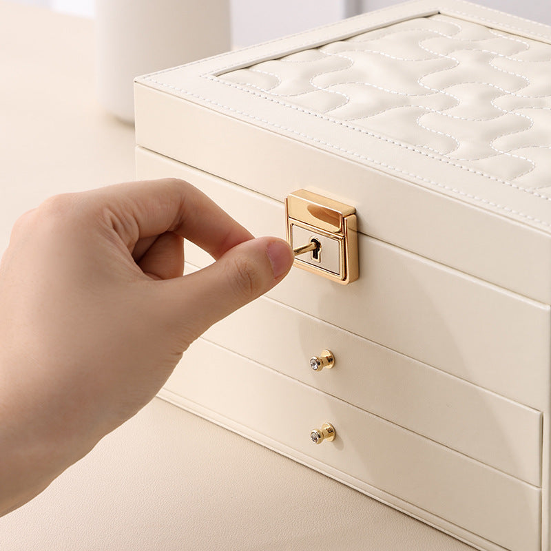 European multi-layer household PU leather jewelry box